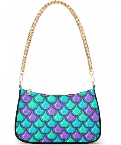 Shoulder Bag for Women, Colorful Shiny River Fish Scales Tote Bag Small Purses Cute Mini Zipper Handbag with Chain Strap $16....