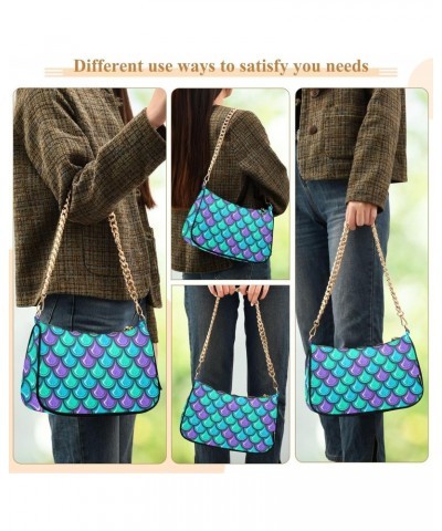 Shoulder Bag for Women, Colorful Shiny River Fish Scales Tote Bag Small Purses Cute Mini Zipper Handbag with Chain Strap $16....