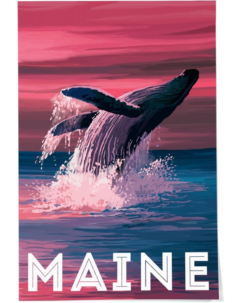 24x36 Inch Giclee Print, Maine, Humback Whale Sunset $27.49 Totes