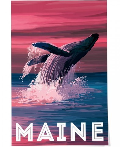 24x36 Inch Giclee Print, Maine, Humback Whale Sunset $27.49 Totes