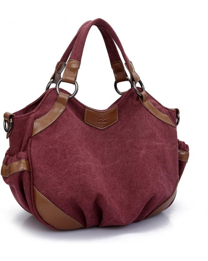 Women Shoulder bags Casual Vintage Canvas Handbags Top Handle Tote Crossbody Purple $14.26 Totes