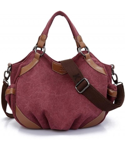 Women Shoulder bags Casual Vintage Canvas Handbags Top Handle Tote Crossbody Purple $14.26 Totes