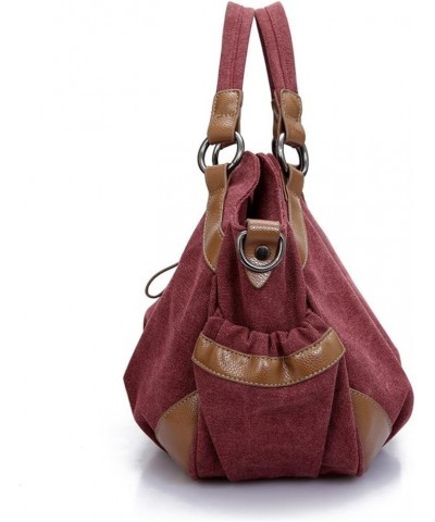 Women Shoulder bags Casual Vintage Canvas Handbags Top Handle Tote Crossbody Purple $14.26 Totes