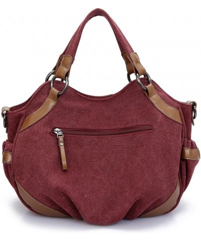 Women Shoulder bags Casual Vintage Canvas Handbags Top Handle Tote Crossbody Purple $14.26 Totes