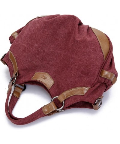 Women Shoulder bags Casual Vintage Canvas Handbags Top Handle Tote Crossbody Purple $14.26 Totes