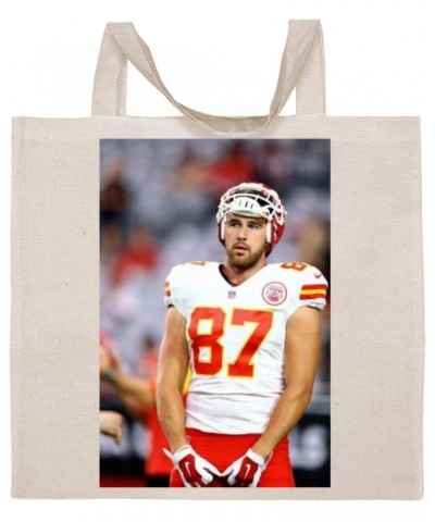 Travis Kelce - Cotton Photo Canvas Grocery Tote Bag IDPP804400 $18.22 Totes