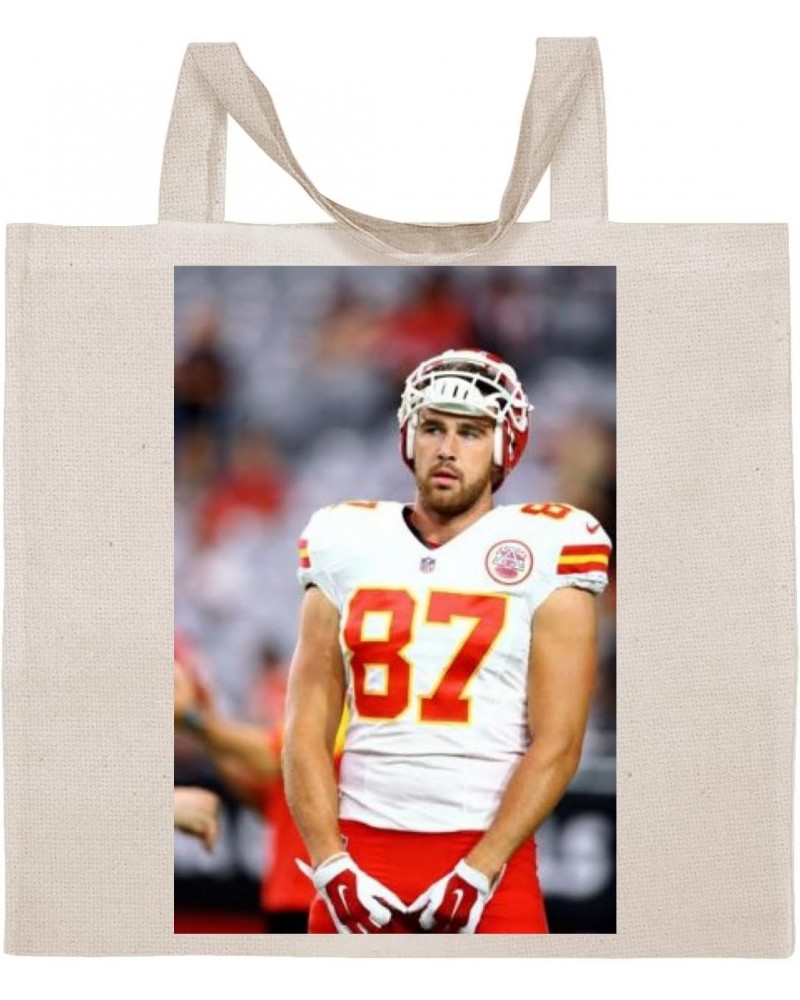 Travis Kelce - Cotton Photo Canvas Grocery Tote Bag IDPP804400 $18.22 Totes