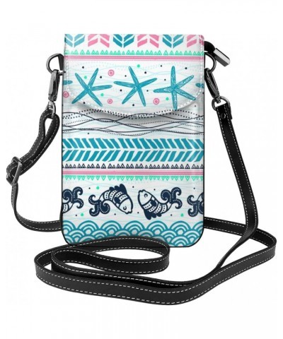 Bohemia Fish Starfish Crossbody Wallet Phone Bag for Women Mini Shoulder Bag Cell Phone Purse $13.59 Crossbody Bags