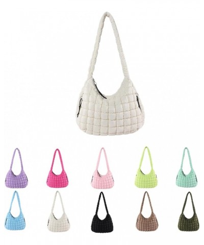 Large Quilted Hobo Bag Bubble Crossbody Handbag Cloud Tote Shoulder Bag Casual Bag Gift for Women Beige $17.15 Totes