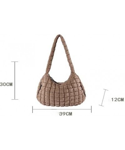 Large Quilted Hobo Bag Bubble Crossbody Handbag Cloud Tote Shoulder Bag Casual Bag Gift for Women Beige $17.15 Totes