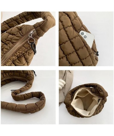 Large Quilted Hobo Bag Bubble Crossbody Handbag Cloud Tote Shoulder Bag Casual Bag Gift for Women Beige $17.15 Totes