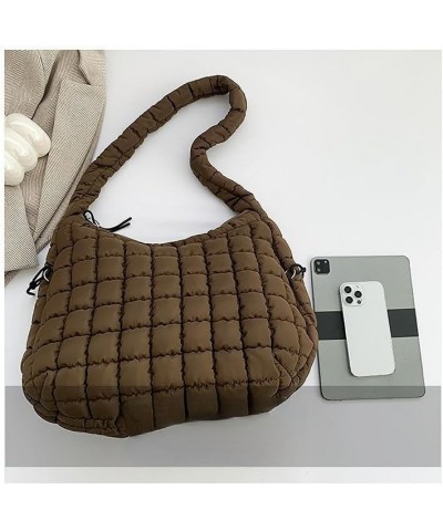 Large Quilted Hobo Bag Bubble Crossbody Handbag Cloud Tote Shoulder Bag Casual Bag Gift for Women Beige $17.15 Totes