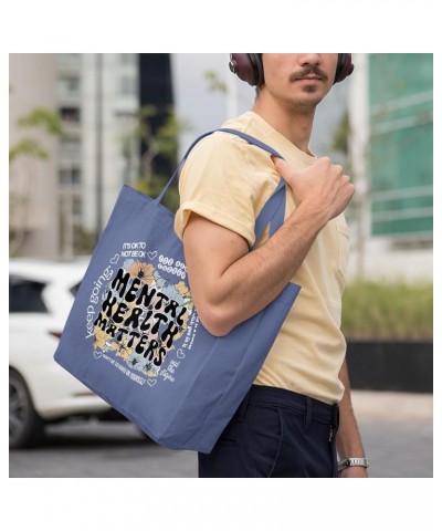 Groovy Mental Health Cotton Tote Bag - Positive Vibes Stuff - Motivational Bag Gray $16.42 Totes