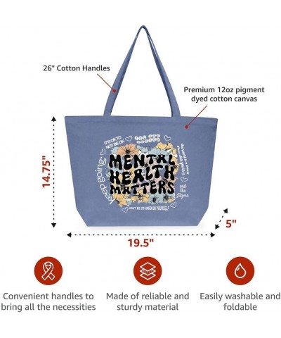 Groovy Mental Health Cotton Tote Bag - Positive Vibes Stuff - Motivational Bag Gray $16.42 Totes