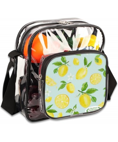 Colorful Lemons Stadium-Approved Clear Crossbody Bag with Colorful Print Design Lemon Light Green $13.19 Crossbody Bags