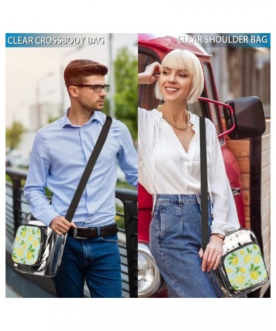 Colorful Lemons Stadium-Approved Clear Crossbody Bag with Colorful Print Design Lemon Light Green $13.19 Crossbody Bags