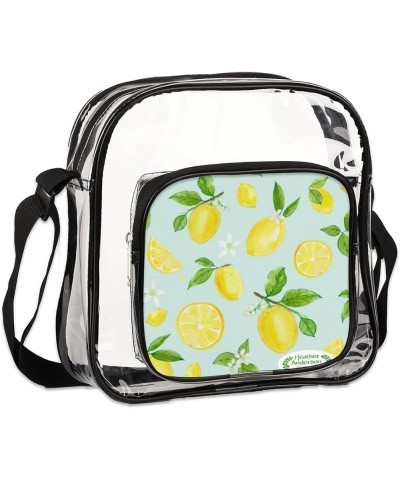 Colorful Lemons Stadium-Approved Clear Crossbody Bag with Colorful Print Design Lemon Light Green $13.19 Crossbody Bags