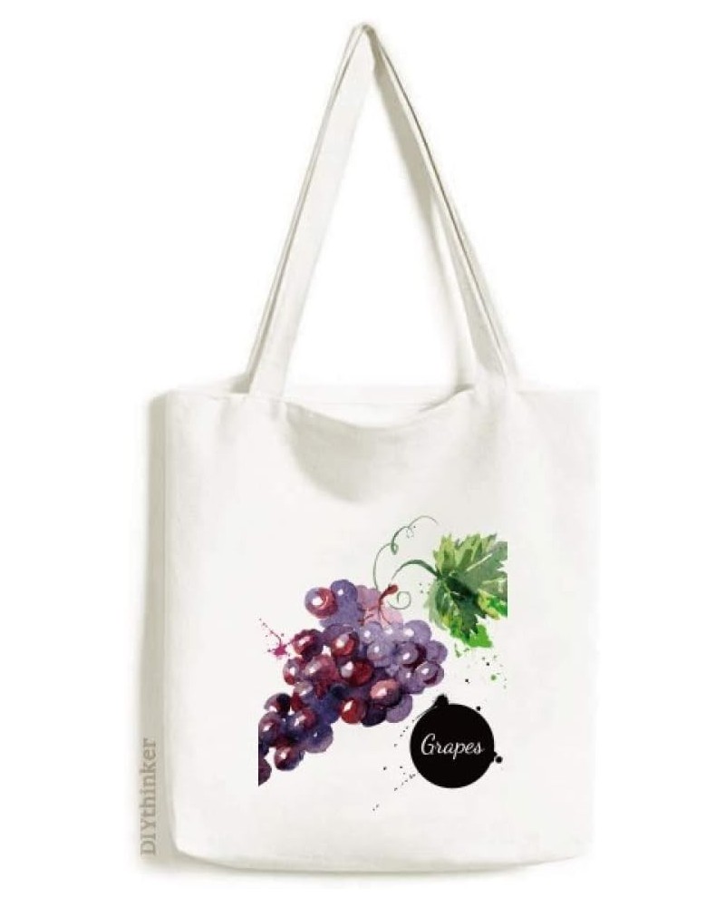 Grapes Fruit Tasty Healthy Watercolor Tote Canvas Bag Shopping Satchel Casual Handbag $13.64 Totes