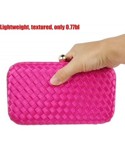 Handmade Woven Fabric Clutch Purse for Women Artificial Silk Crossbody handbag Banquet Dress Evening Bags Rose $19.20 Evening...