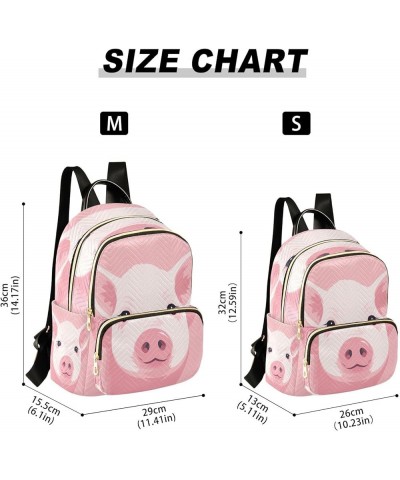 Pink Cute Pigs Quilted Backpack for Women Shoulder Bag Purses Travel Bags for Daily Nurse Work M Medium $16.73 Backpacks