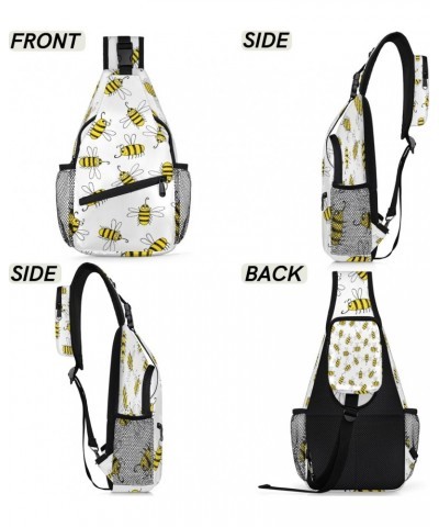 Cute Animal Bees Pattern Sling Crossbody Bag for Women Men, Sling Backpack Travel Hiking Casual Daypack Chest Bag Purse Shoul...