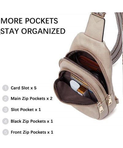 Small Crossbody Sling Bags for Women Men Leather Cell Phone Purse Fanny Packs Trendy Lightweight Chest Bag Travel Sports C01-...