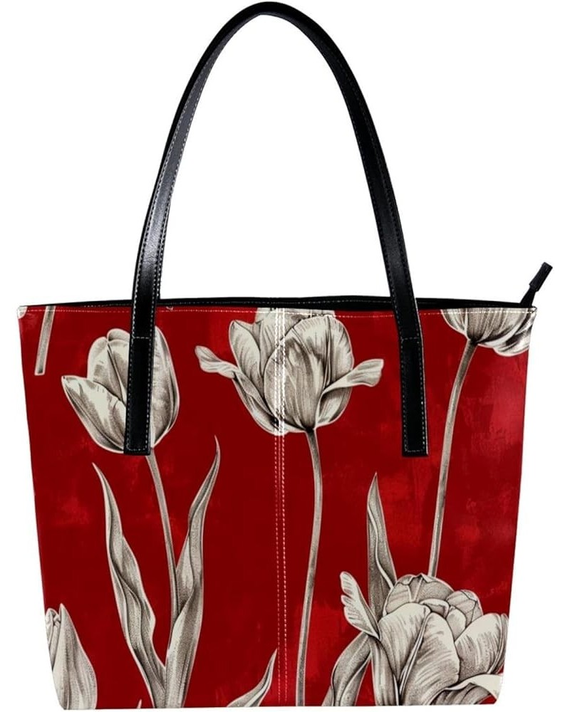 Tote Bags, Large Tote Bag, Tote Bag with Zipper, Pink Tulips Spring Mothers Day, Totes for Women Design 942 $20.20 Totes