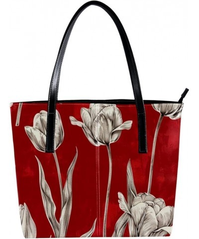 Tote Bags, Large Tote Bag, Tote Bag with Zipper, Pink Tulips Spring Mothers Day, Totes for Women Design 942 $20.20 Totes