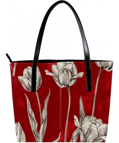 Tote Bags, Large Tote Bag, Tote Bag with Zipper, Pink Tulips Spring Mothers Day, Totes for Women Design 942 $20.20 Totes