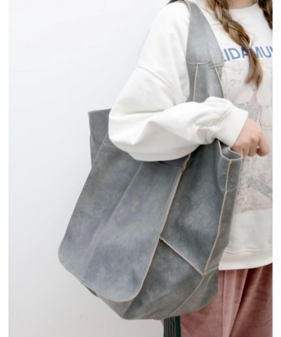 Large Tote Bag For Women Soft Travel Beach Bag with Pockets PU Leather Shoulder Bag Handbags Oversize Shopper Bag Gray $15.05...