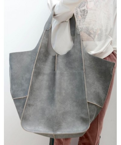 Large Tote Bag For Women Soft Travel Beach Bag with Pockets PU Leather Shoulder Bag Handbags Oversize Shopper Bag Gray $15.05...