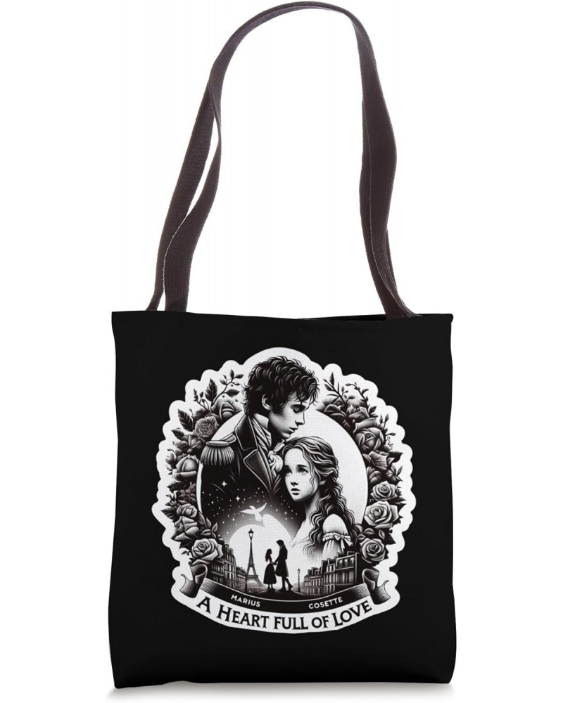 A Heart Full Of Love Monochrome French Revolution Les Mis Tote Bag $12.99 Totes