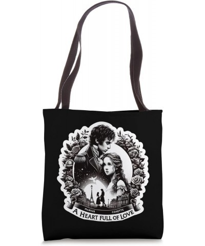 A Heart Full Of Love Monochrome French Revolution Les Mis Tote Bag $12.99 Totes