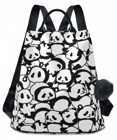 Black and White Cute Panda Bear Women Fashion Backpack Purse Travel Ladies College Shoulder Bags $16.80 Backpacks