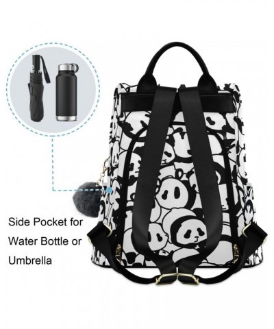 Black and White Cute Panda Bear Women Fashion Backpack Purse Travel Ladies College Shoulder Bags $16.80 Backpacks