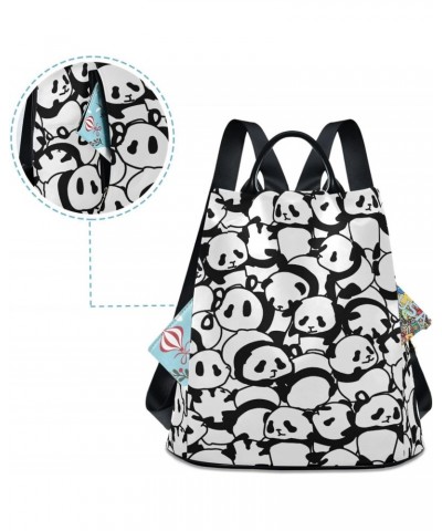 Black and White Cute Panda Bear Women Fashion Backpack Purse Travel Ladies College Shoulder Bags $16.80 Backpacks