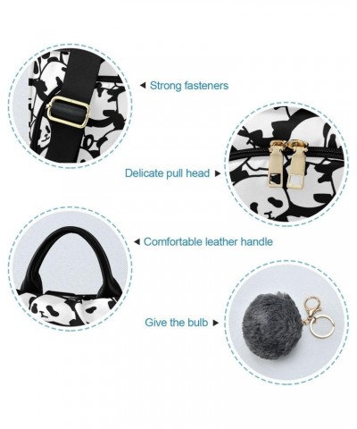 Black and White Cute Panda Bear Women Fashion Backpack Purse Travel Ladies College Shoulder Bags $16.80 Backpacks