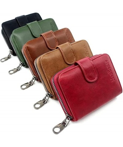 Wallet Men Short Wallet with Coin Pocket Women Big Capacity Short Money Purse Card Holder (Color : Green) Coffee $32.34 Wallets