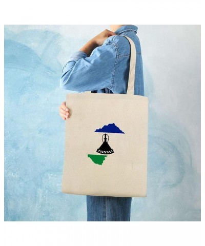 Lesotho Canvas Tote Bag with Handle Cute Book Bag Shopping Shoulder Bag for Women Girls Style-3 $10.91 Shoulder Bags