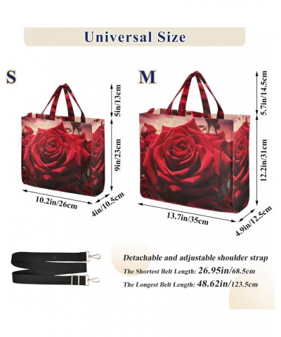 Romantic Rose Crossbody Bag Women Corduroy Tote Bags Casual Shoulder Handbag Hobo Messenger Bag, S $12.45 Totes