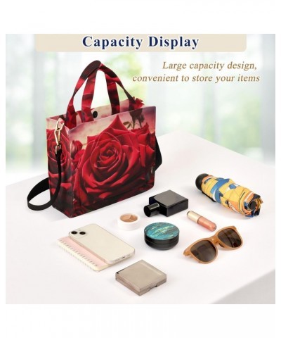 Romantic Rose Crossbody Bag Women Corduroy Tote Bags Casual Shoulder Handbag Hobo Messenger Bag, S $12.45 Totes