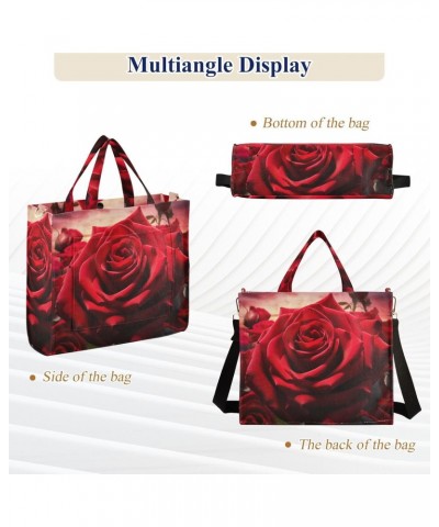 Romantic Rose Crossbody Bag Women Corduroy Tote Bags Casual Shoulder Handbag Hobo Messenger Bag, S $12.45 Totes