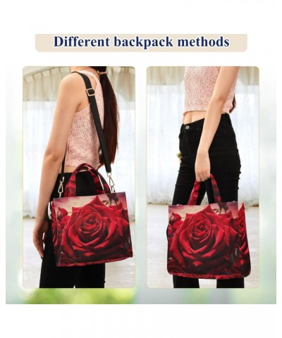 Romantic Rose Crossbody Bag Women Corduroy Tote Bags Casual Shoulder Handbag Hobo Messenger Bag, S $12.45 Totes