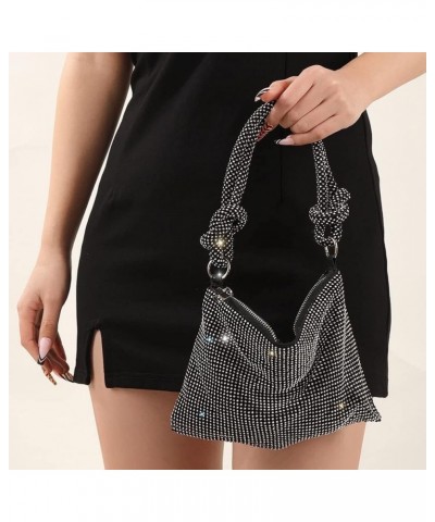 Rhinestone Hobo Bag for Women Chic Evening Handbag Shiny Purse for Wedding Prom Party Club Gold $14.34 Evening Bags