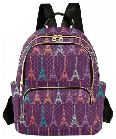 Travel Backpack Purse for Women Fashion Anti-theft Work Casual Eifel Tower Purple Daypack Shoulder Bag Medium Size Small $19....