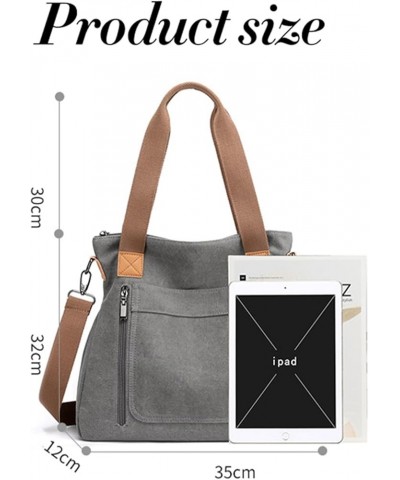 Canvas Tote Bag for Women Small Tote Bag Hobo Bag Canvas Crossbody Bag Shoulder Bag Satchel Handbag with Compartments Black $...