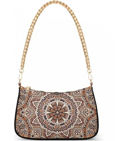 Shoulder Bag Kaleidoscope Mandala Brown Women Clutch Handbag Shoulder Purch Boho Bag Date Chain Bag Tote Bag Spring Holiday B...