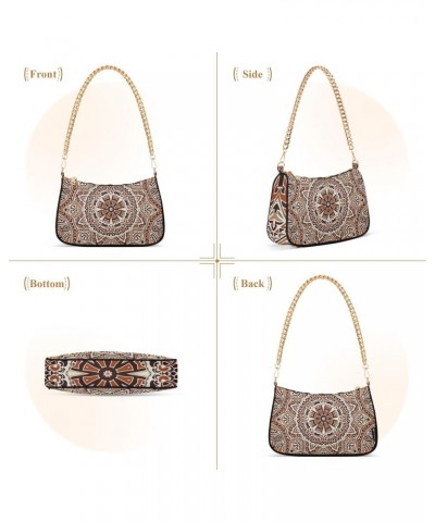 Shoulder Bag Kaleidoscope Mandala Brown Women Clutch Handbag Shoulder Purch Boho Bag Date Chain Bag Tote Bag Spring Holiday B...