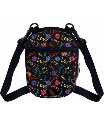 Small Crossbody Purse for Women Shoulder Messenger Bag Zip Pocket Kids Phone Handbags Paw Love $10.82 Crossbody Bags