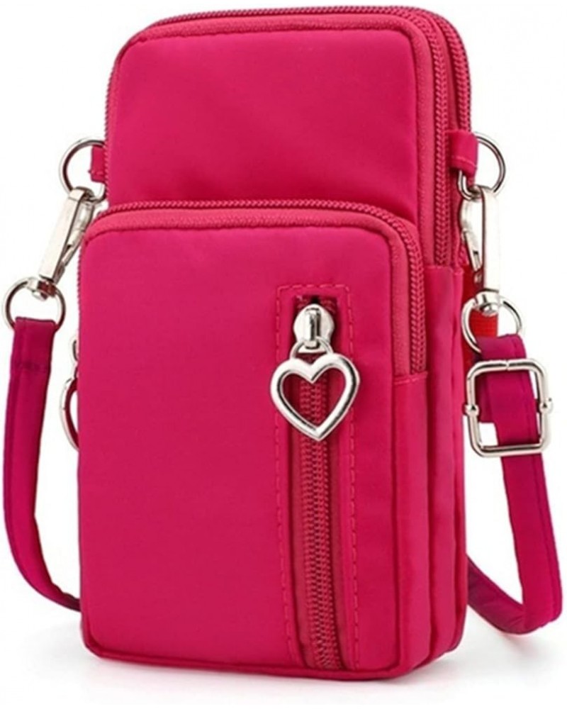 Women Nylon Cell Phone Purse Travel Crossbody Bag(Fuchsia (burgundy) small) Rose Small $7.94 Crossbody Bags